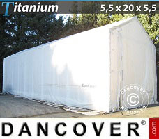 Leichtbauhalle Titanium 5,5x20x4x5,5m, Weiß