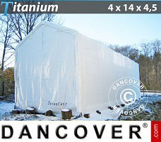 Leichtbauhalle Titanium 4x14x3,5x4,5m, Weiß